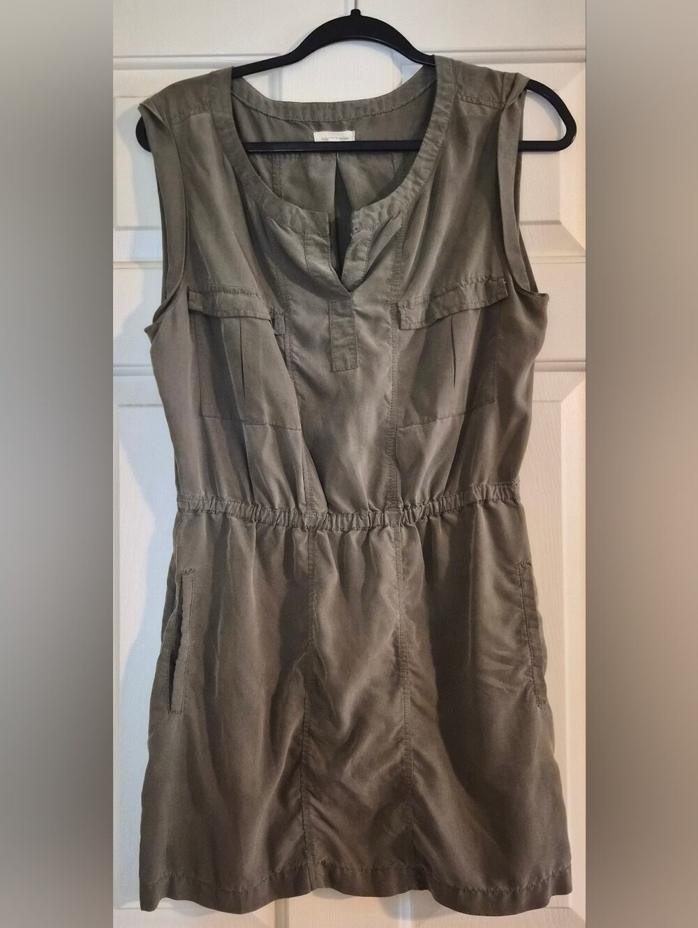 Army Green Sleeveless Utility Dress